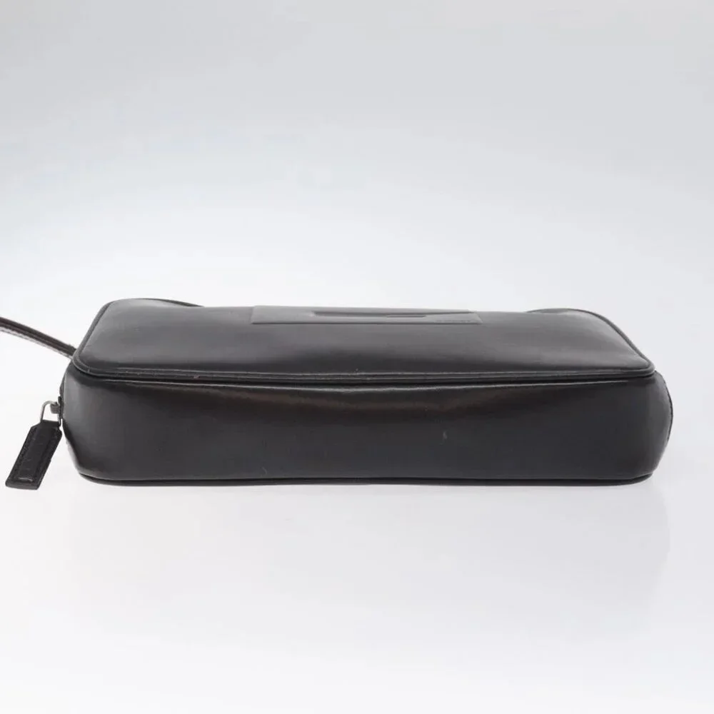 GUCCI Clutch Bag Leather Black Silver 018 0040 Auth ep9261 - Picture 7 of 14